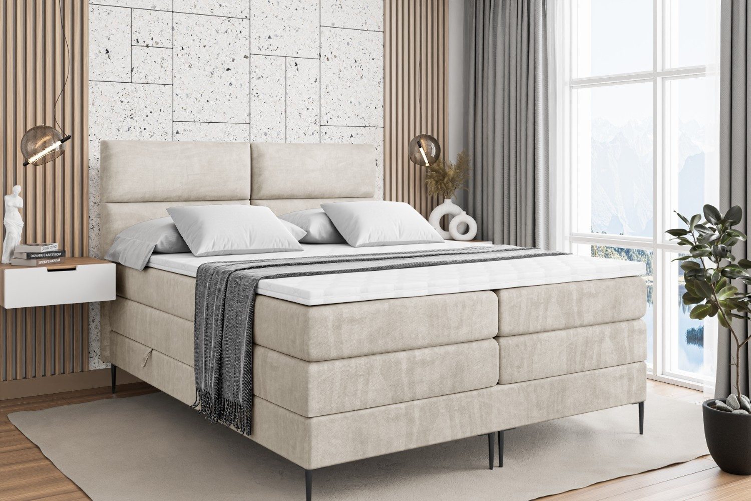 ALTDECOR Boxspringbett BOXI3-F KING (Multipocket-Matratze H4, günstig online kaufen