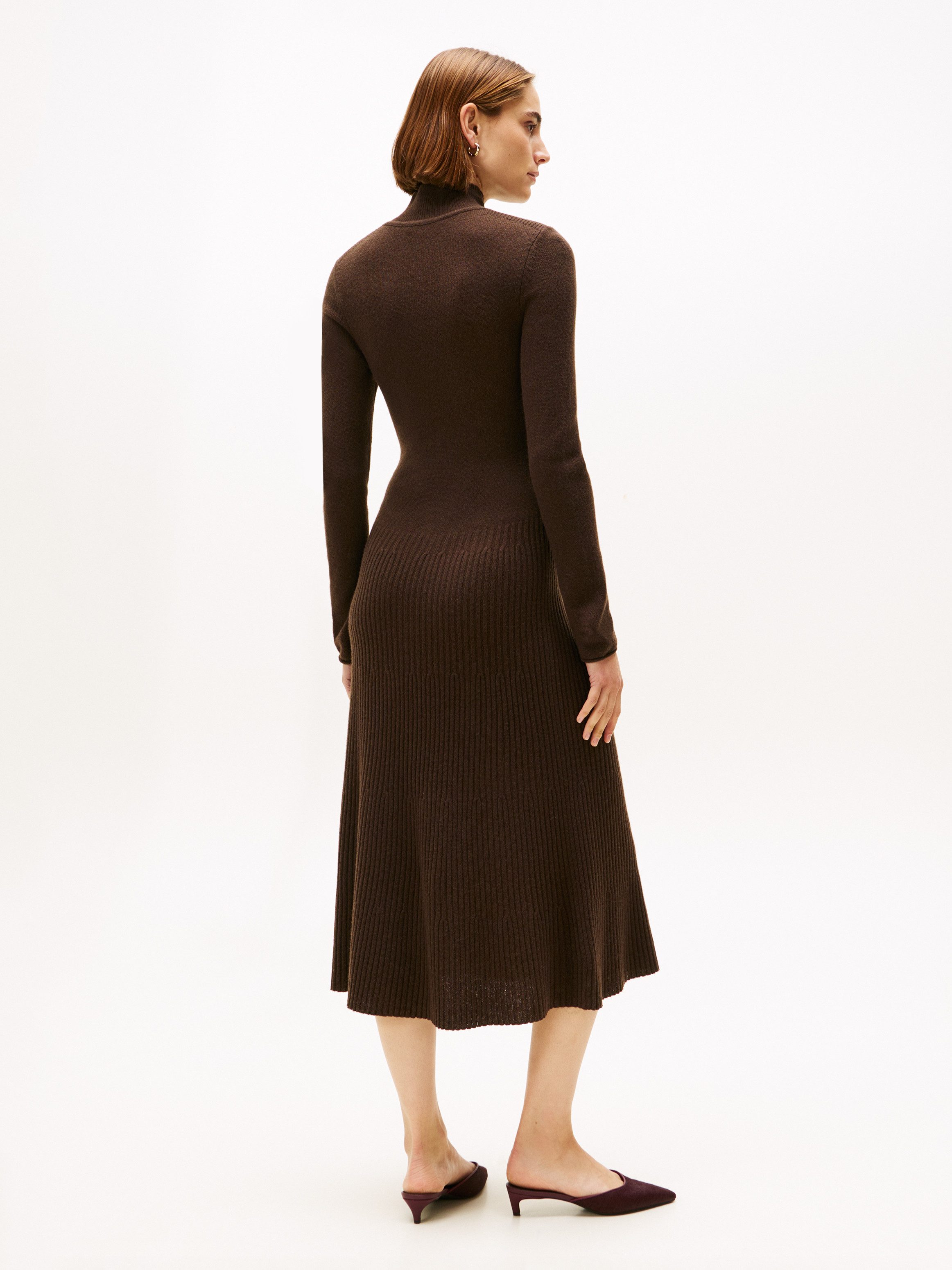 Tommy Hilfiger Strickkleid SOFT WOOL LS MOCK-NK SWT DRESS aus reiner Wolle günstig online kaufen