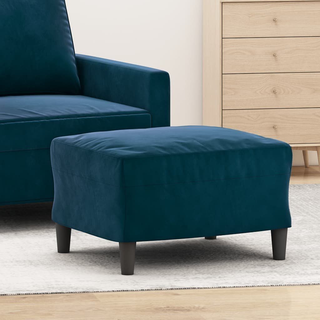 vidaXL Fußhocker 60 x 50 x 41 cm Fußhocker Blau 60x50x41 cm Samt