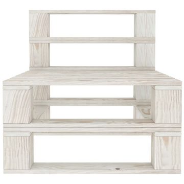 vidaXL Gartenlounge-Set 4-tlg. Garten-Lounge-Set aus Paletten Holz Weiß, (1-tlg)