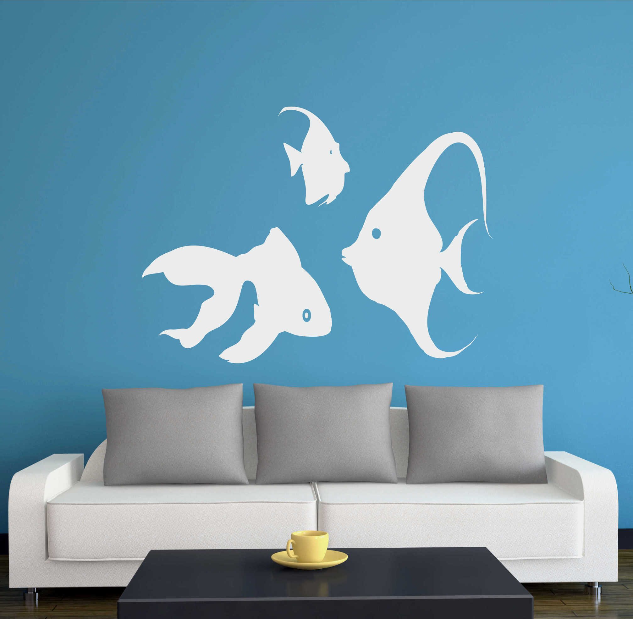 INDIGOS UG Wandtattoo Wandtattoo - Wandaufkleber - w010 Fische Meer Wasser Aquarium