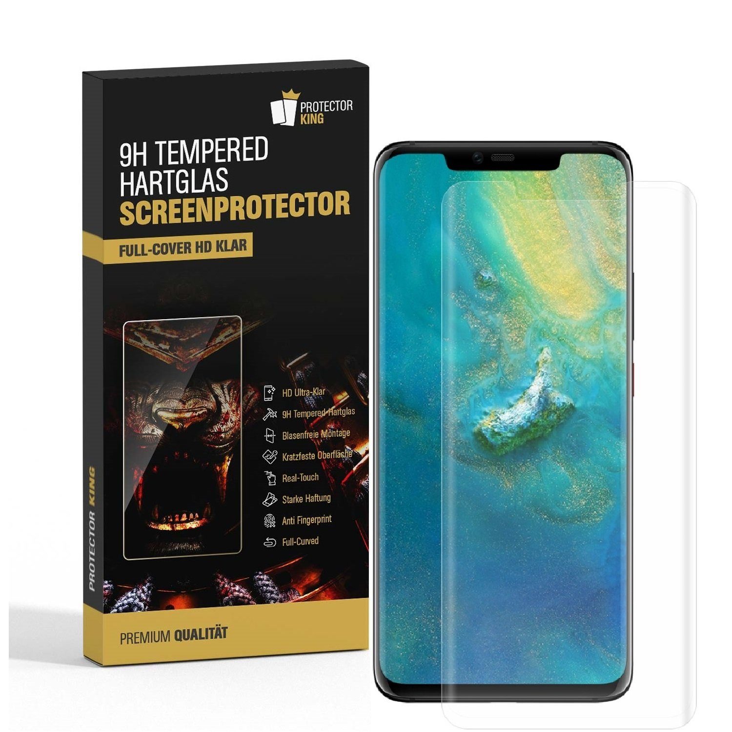 Schutzfolie 3x 9H Panzerglas für Huawei Mate 20 Pro FULL CURVED HD KLAR echtes