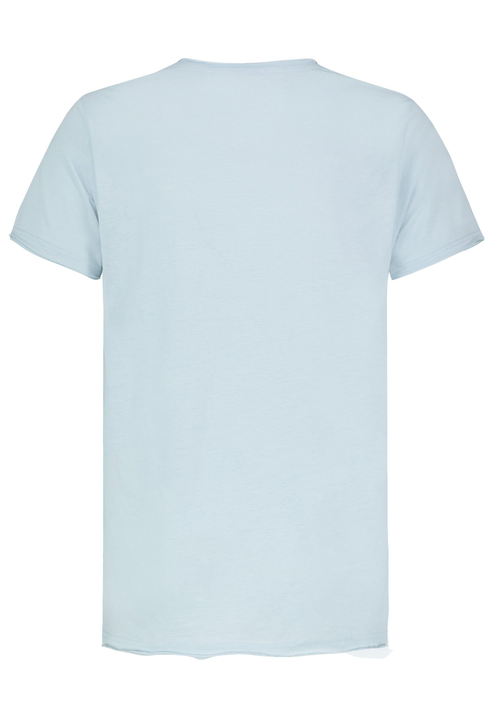 Urban Surface T-Shirt Offene Kanten Design Atmungsaktiv Weich mit Rundhals (1-tlg) Open-Edge-Slub-Shirt