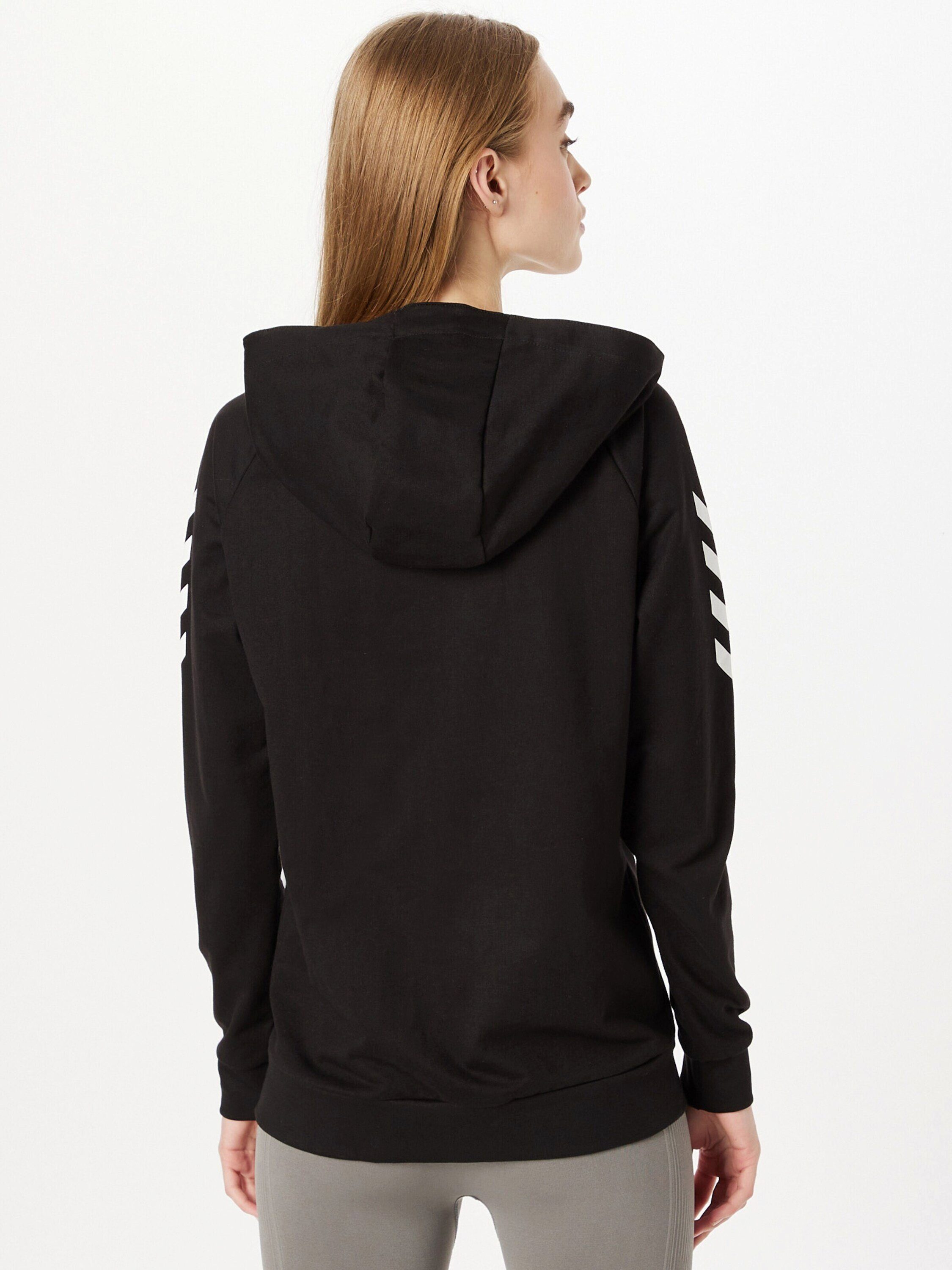 Schwarz Details Plain/ohne (1-tlg) Sweatjacke hummel