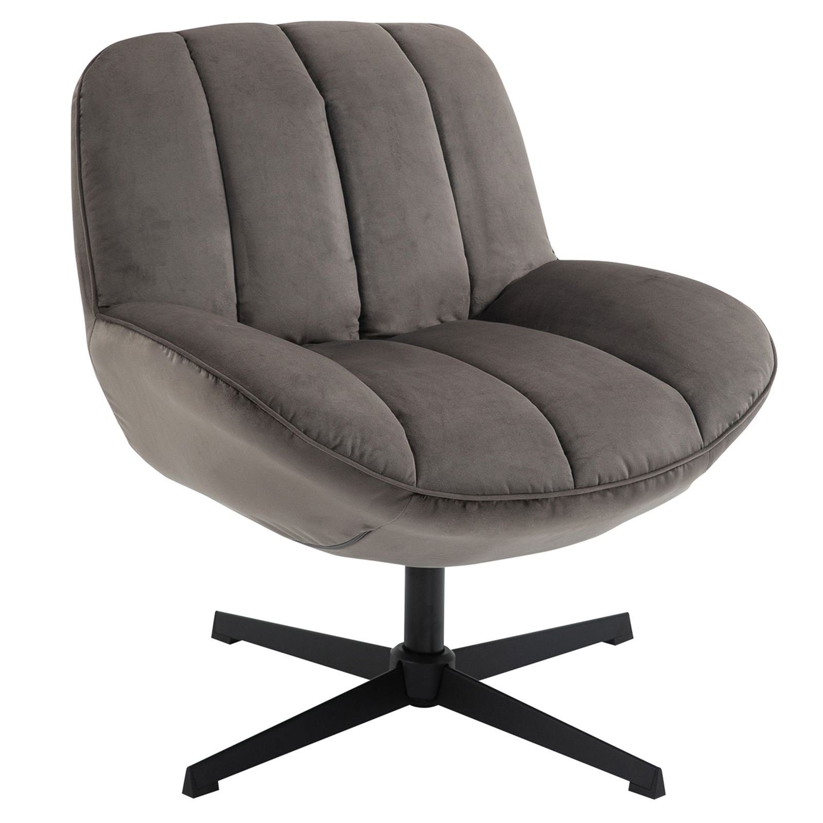 CARO-Möbel Sessel TINOS, Loungesessel drehbarer Polstersessel mit Velour St günstig online kaufen