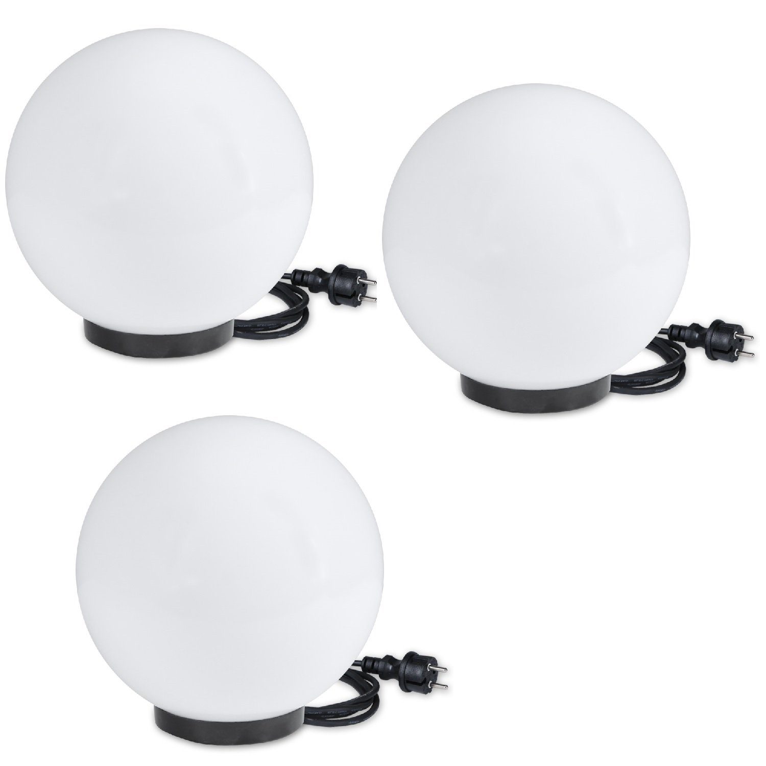 Home4Living Kugelleuchte Kugellampe Ø 30 cm 3er Set weiß E27 inkl.3m Anschlußkabel, ohne Leuchtmittel, Dekorativ