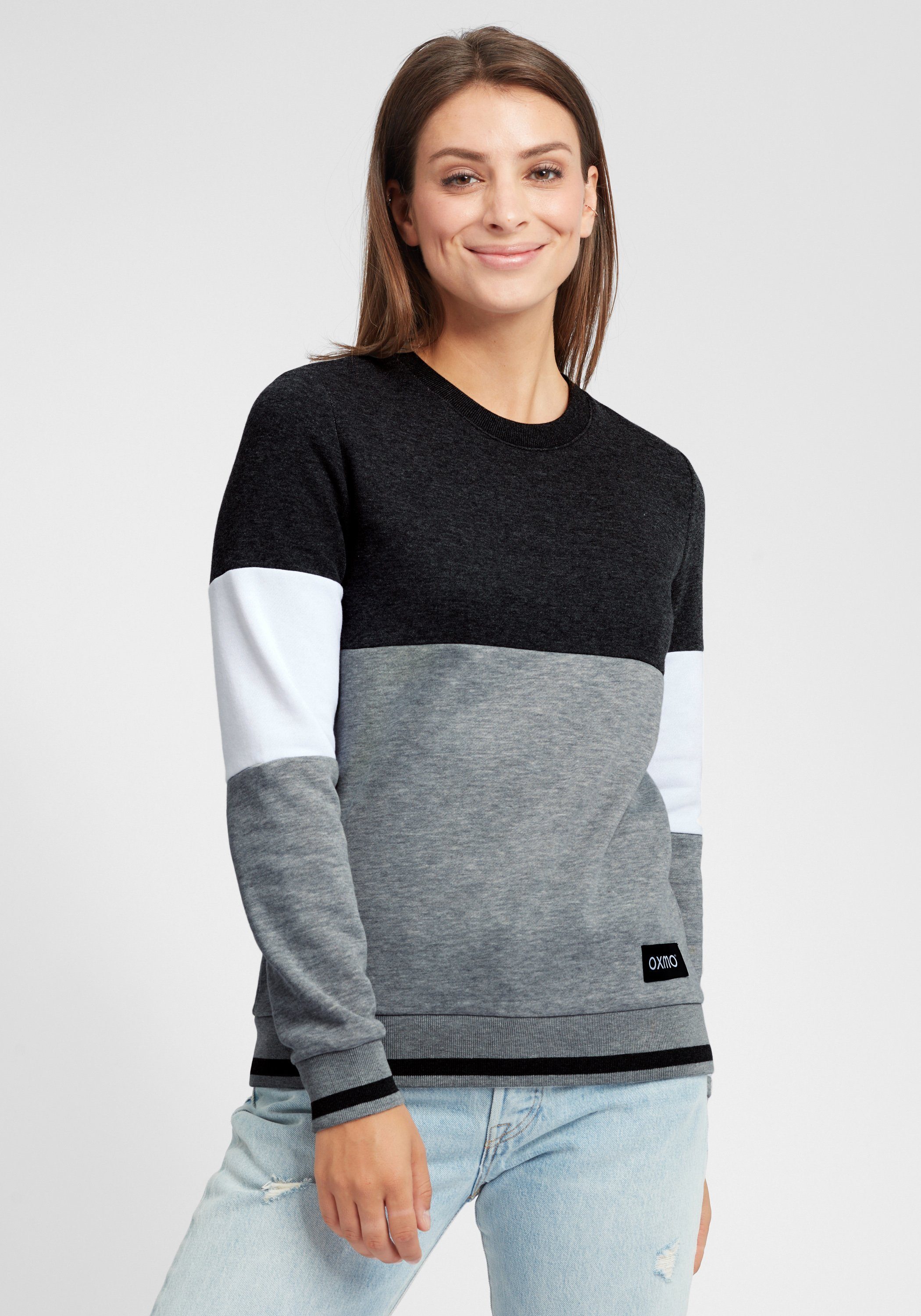 OXMO Hoodie OXOmaya Sportlicher Sweatpullover mit kontrastreichem Muster