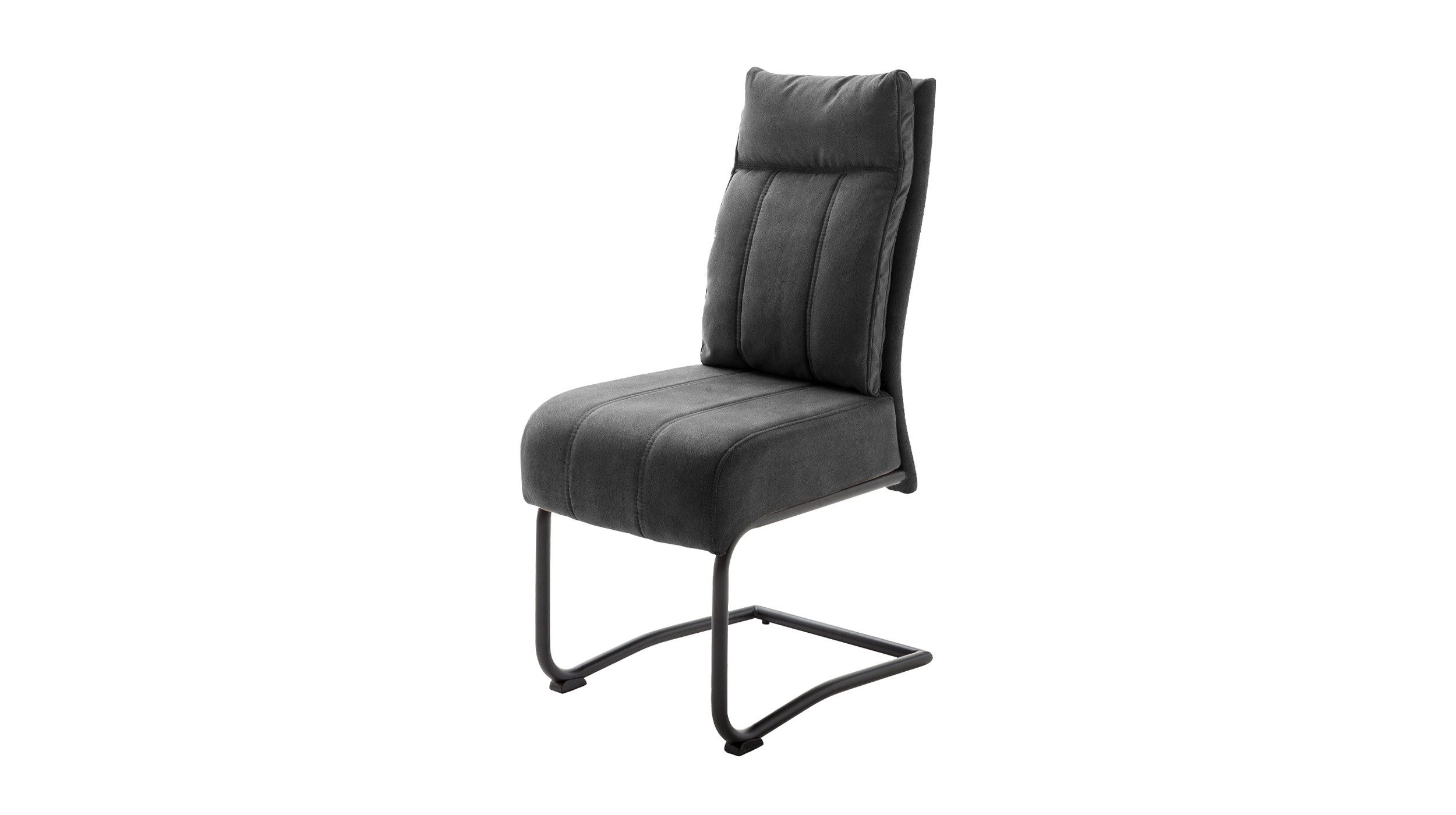 Massivart® Freischwinger mit Taschenfederkern, Microfaser Antiklook, Esszimmerstuhl, »Azul«, praktischer Griff am Rücken · Metallgestell schwarz matt