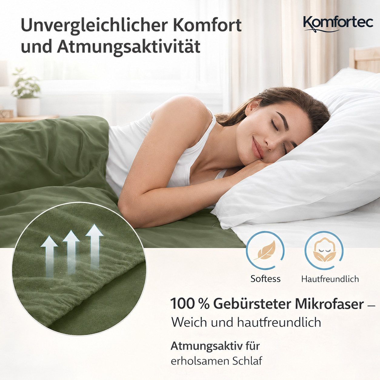 Komfortec Spannbettlaken Boxspringbett bis 15cm - 30cm Matratzenhöhe, Mikrofaser, Gummizug: Rundum, (1 Stück), 140x200 cm, Grau – Bild 3 von 5