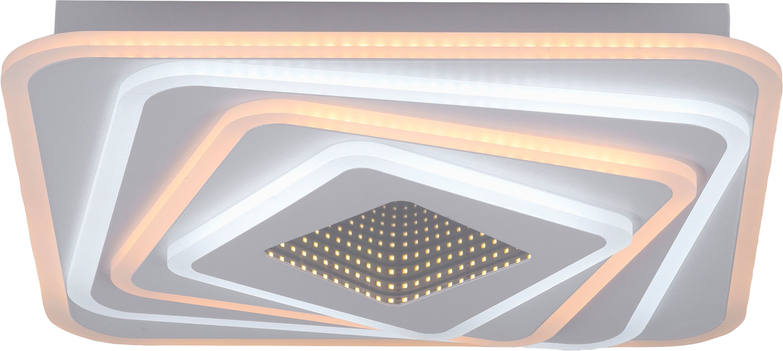 JUST LIGHT LED Deckenleuchte Deckenleuchte AKIRA, LED fest integriert, 3000K/6500K leuchten, schichtweise wechselnd, Tunneleffekt mittig.