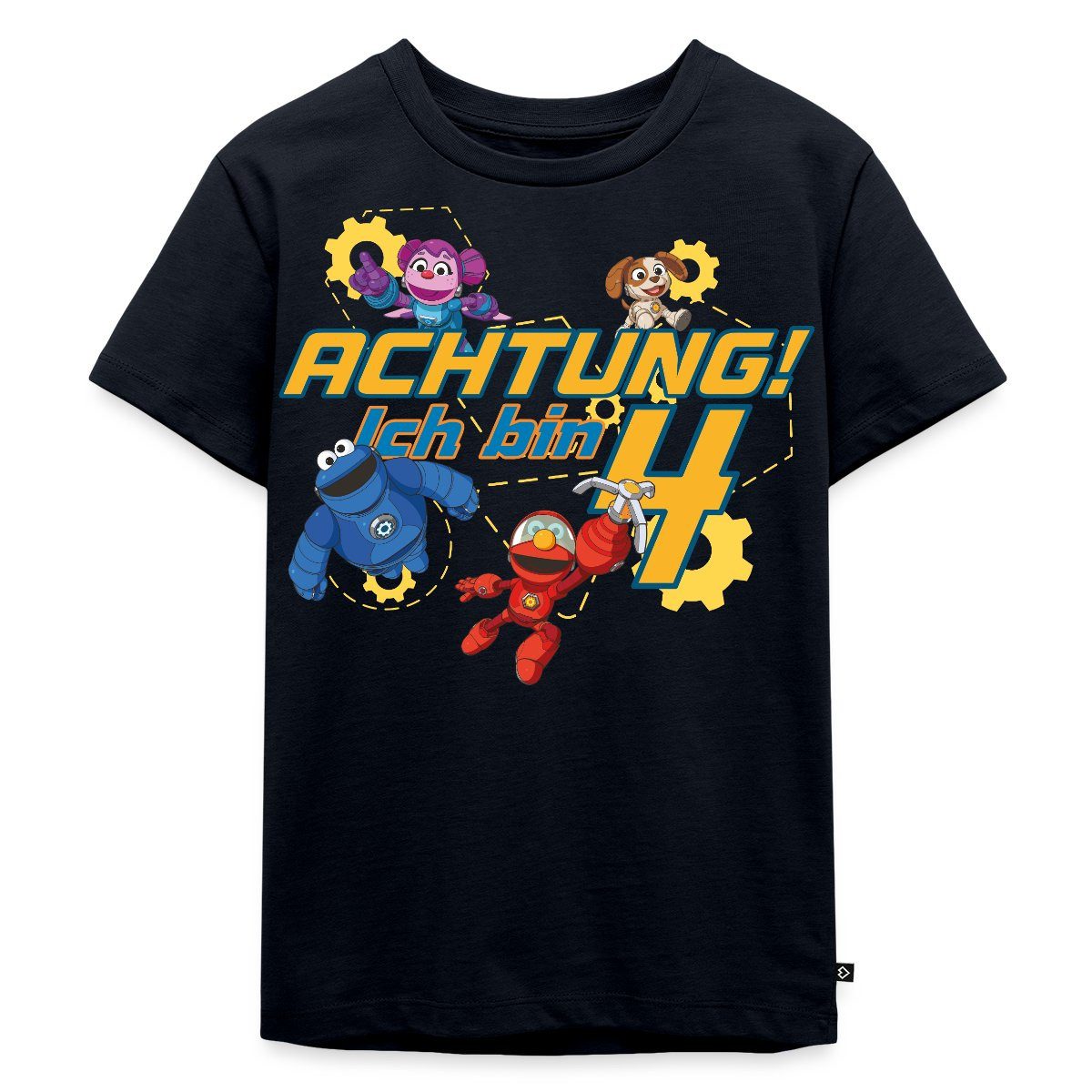 T-Shirt Mecha Builders Kinderhelden Team Achtung Ich Bin 4 Kinder Premium T-Sh