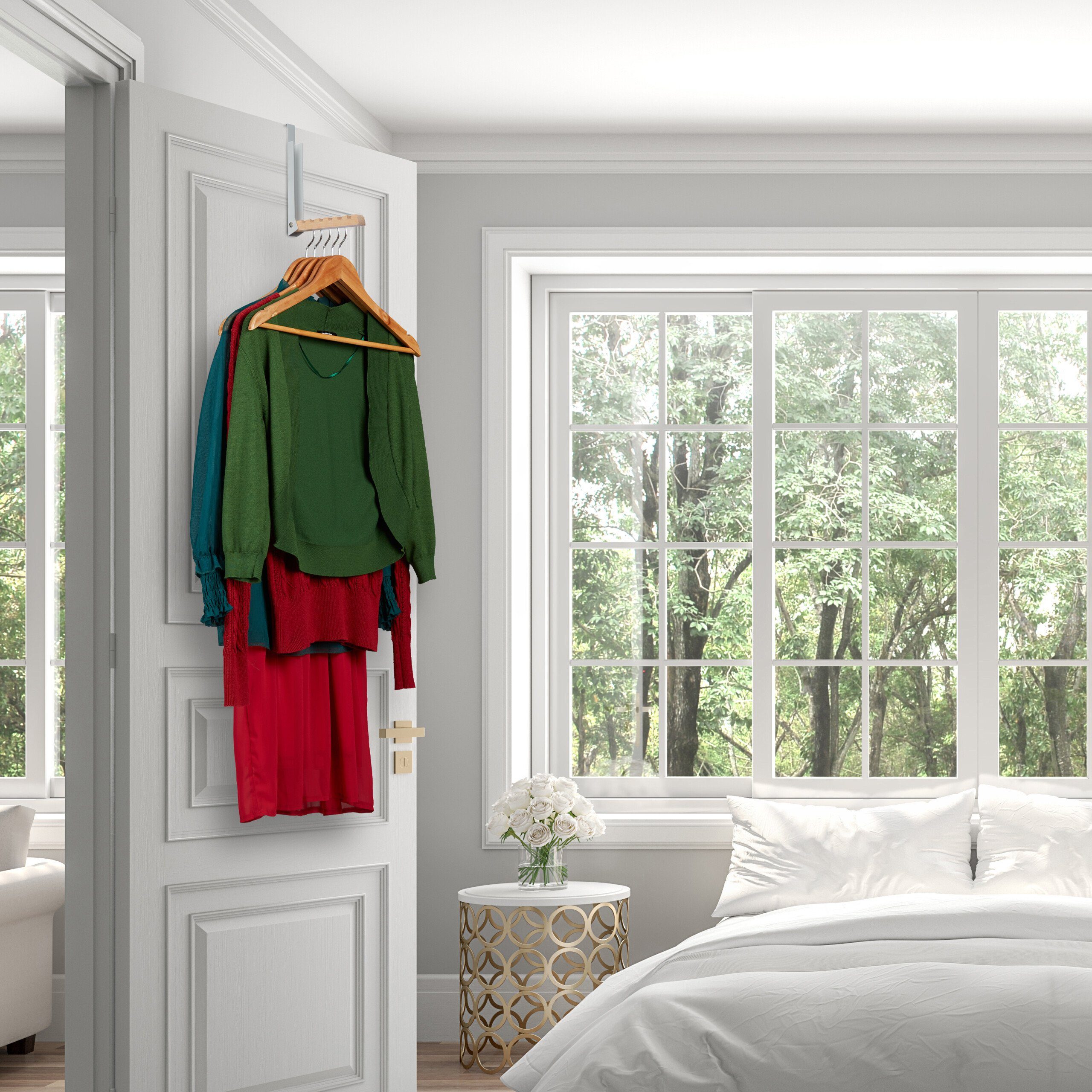 relaxdays Türhaken Klappbare Türgarderobe 2er Set, Türen, (2-St), grau günstig online kaufen