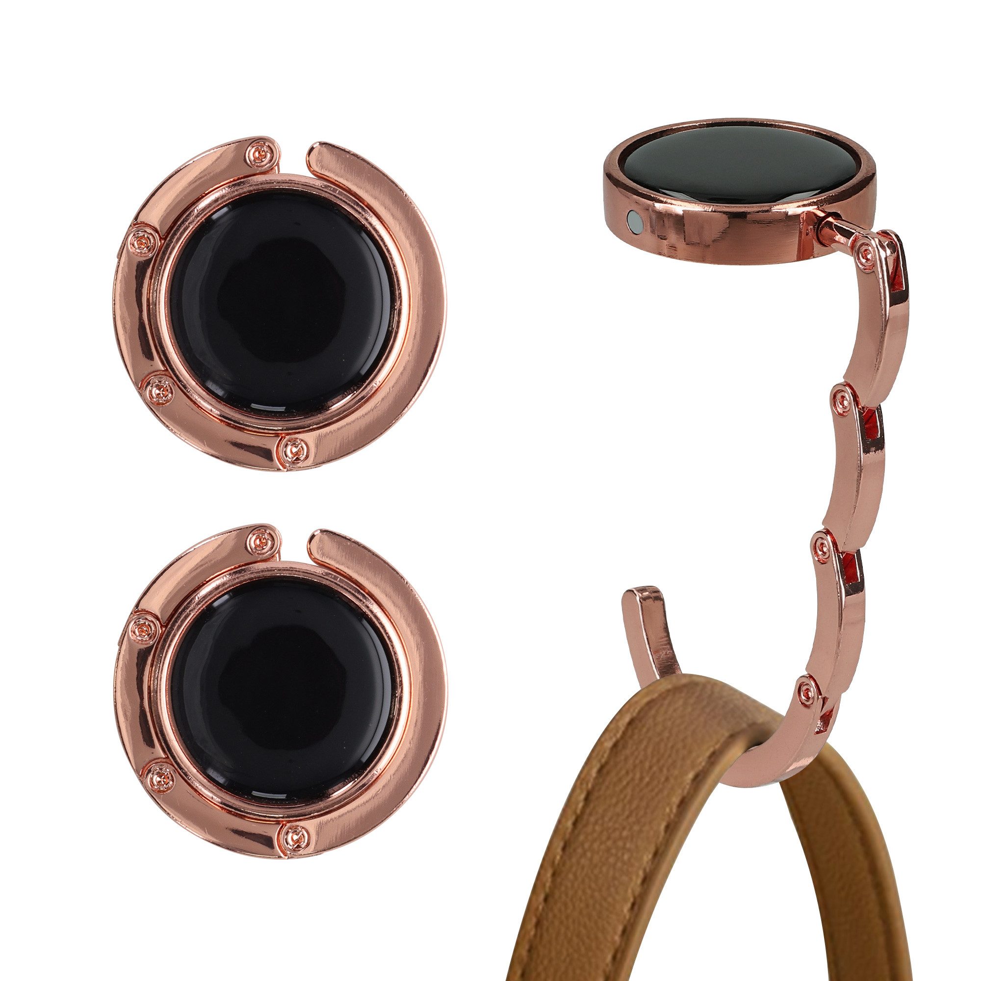 kwmobile Taschen-Halterung kwmobile Tisch Handtaschenhalter Haken, (1-tlg., 2x Faltbare Antirutsch Taschenhaken Halterung für Handtaschen)