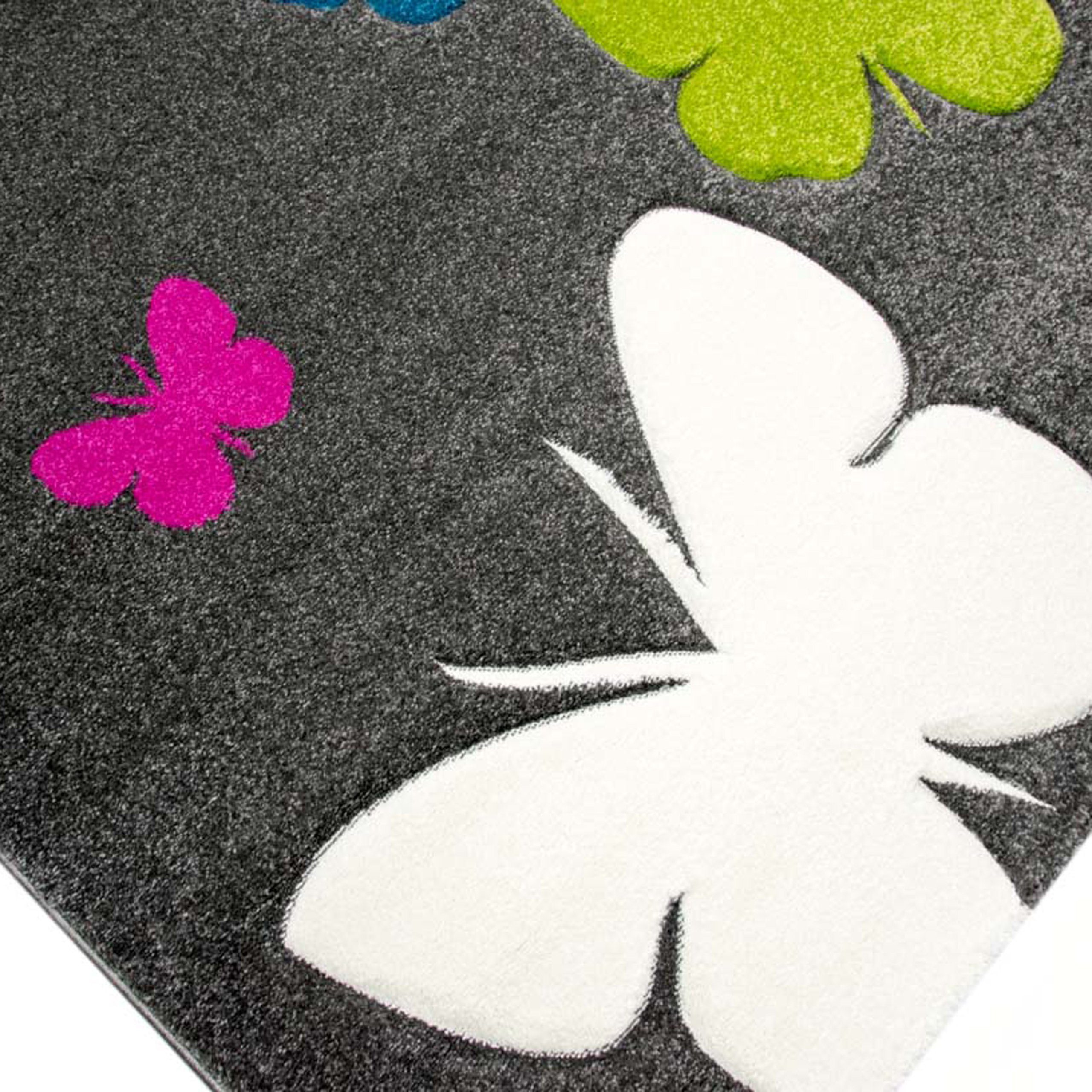 Carpetia Kinderteppich Niedlicher Schmetterlings-Teppich für Kinderzimmer i günstig online kaufen