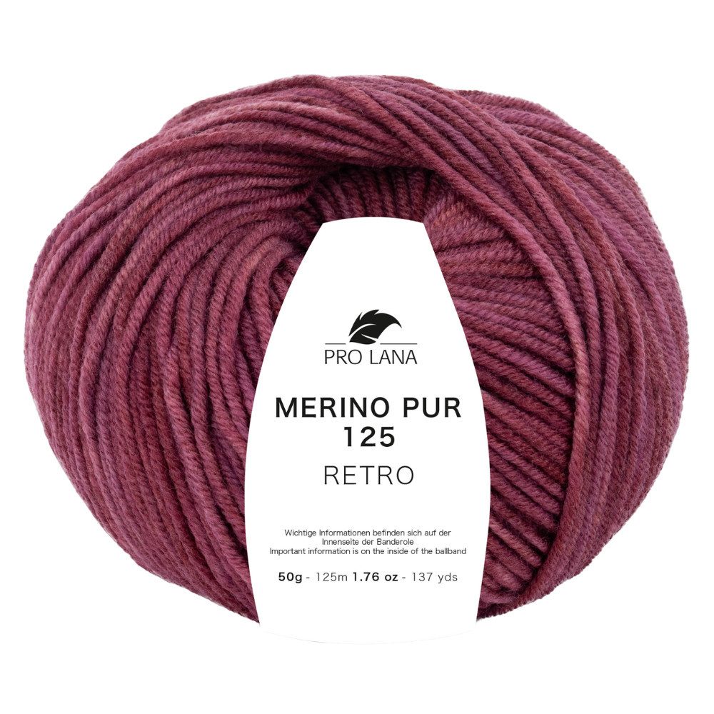 Pro Lana MERINO PUR 125 Retro extrafeine Merinowolle Häkelwolle, 125 m (Extrafeine Merinowolle mit edlem Farbverlauf), 50 g