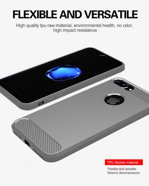 Cadorabo Handyhülle Apple iPhone 8 PLUS Apple iPhone 8 PLUS, Flexible Ultra Slim TPU Silikon Handy Schutzhülle Back Cover Bumper