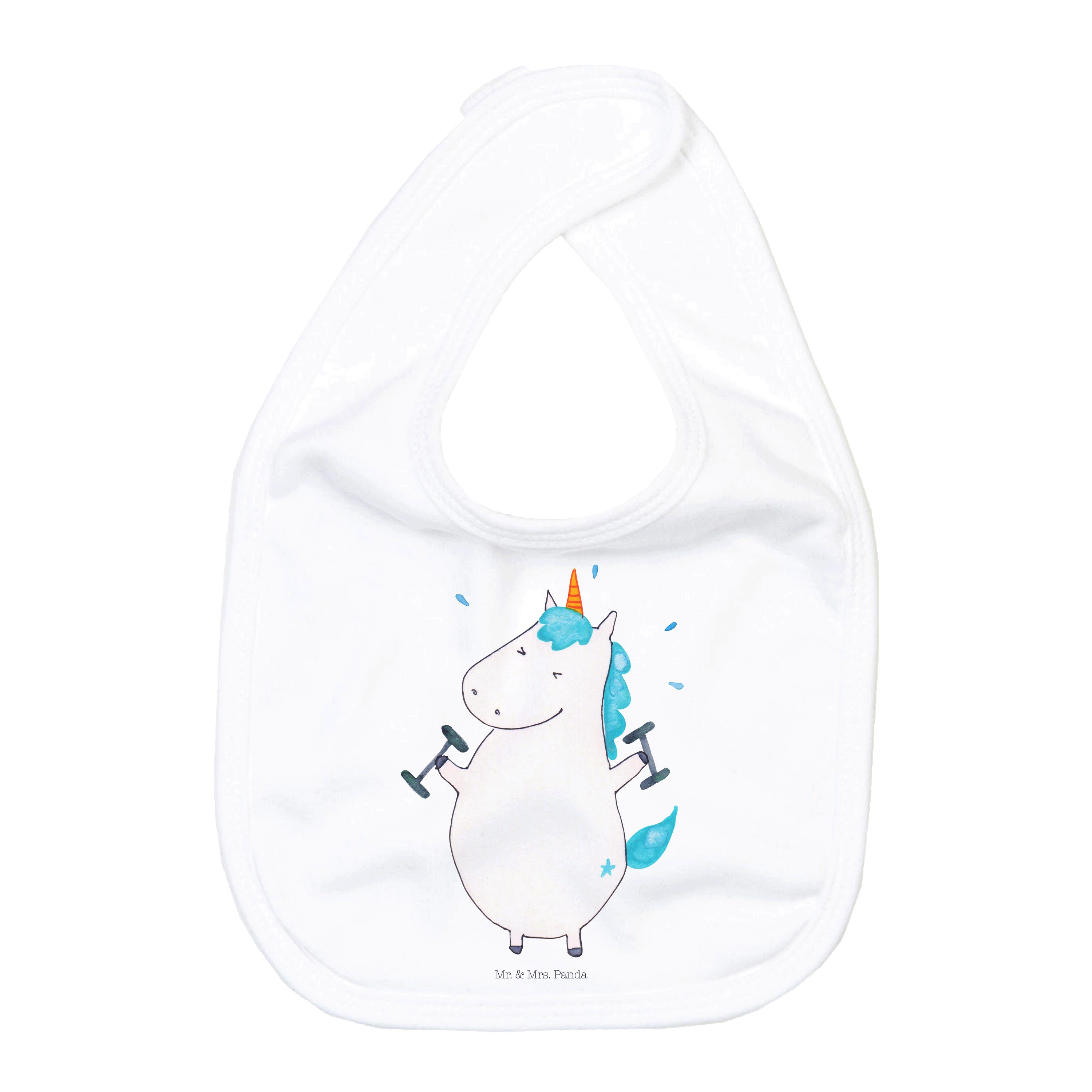 Tragetuch Einhorn Fitness - Weiß - Geschenk, Einhorn Deko, Unicorn, Pumpen, Ges