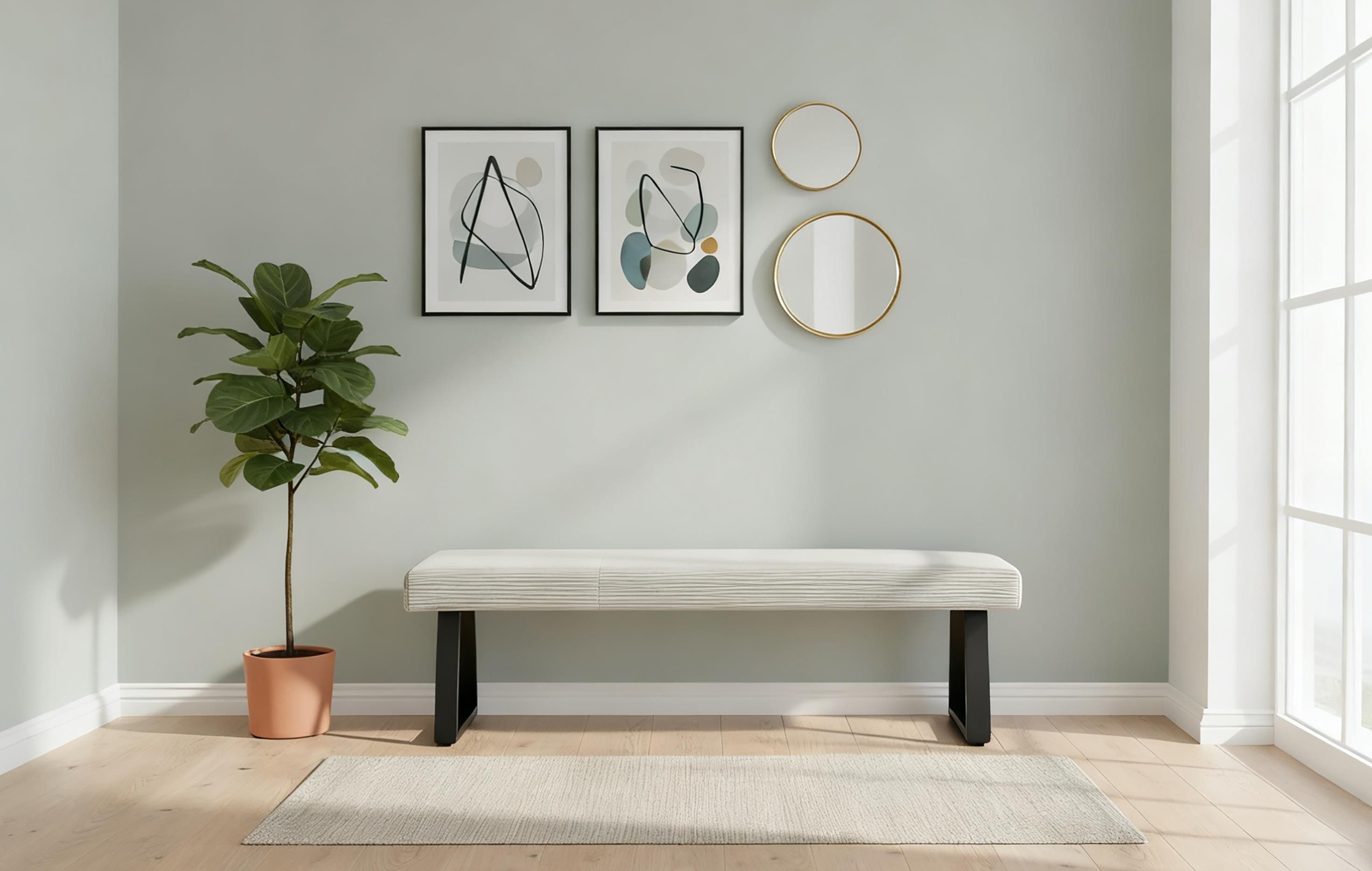 B&D home Essbank SIGFRID (1-St), gepolstert, Metallgestell, mit/ohne Rückenlehne, in 100/120/140/160cm