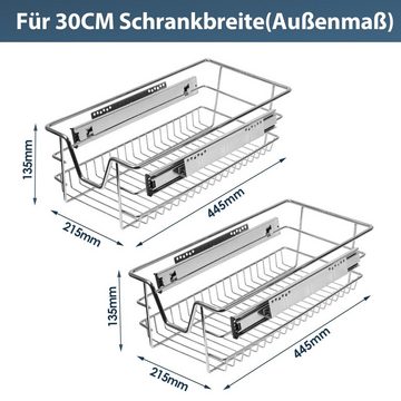 Clanmacy Schublade 2/4/6x 30-60cm Küchenschublade Schrankauszug Teleskopschublade