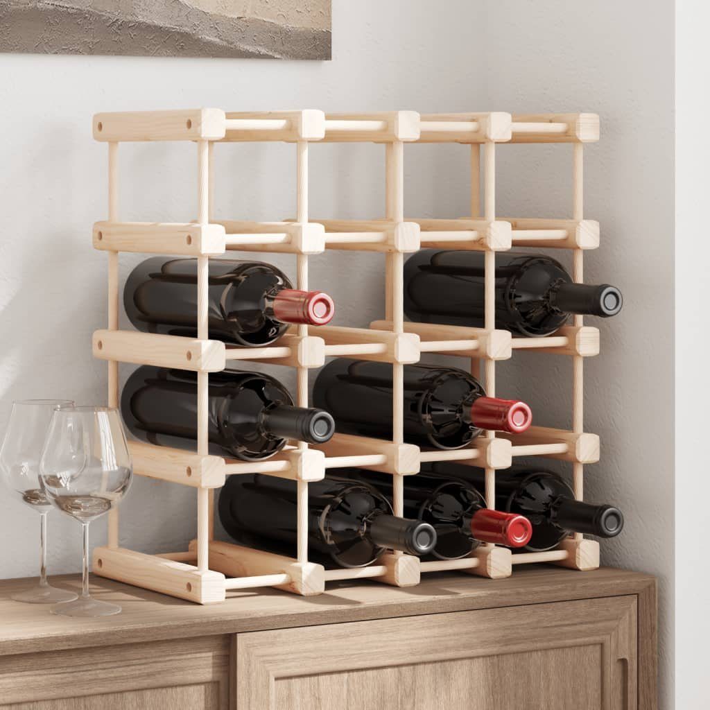 vidaXL Weinregal Weinregal für 20 Flaschen 46,5x23x46,5 cm Massivholz Kiefer, 1-tlg.