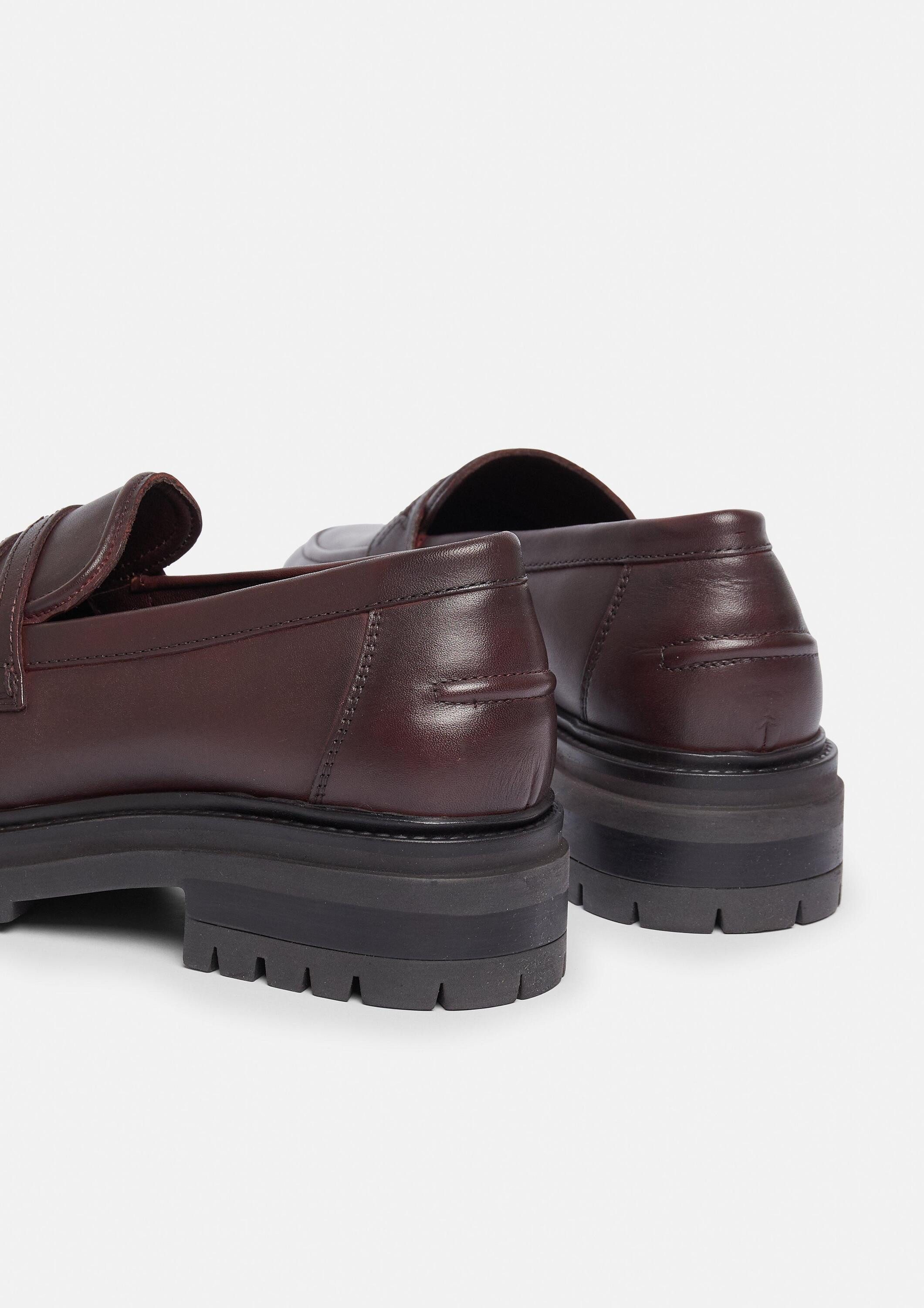 comma Slipper Leder-Loafers mit Plateausohle Slipper günstig online kaufen