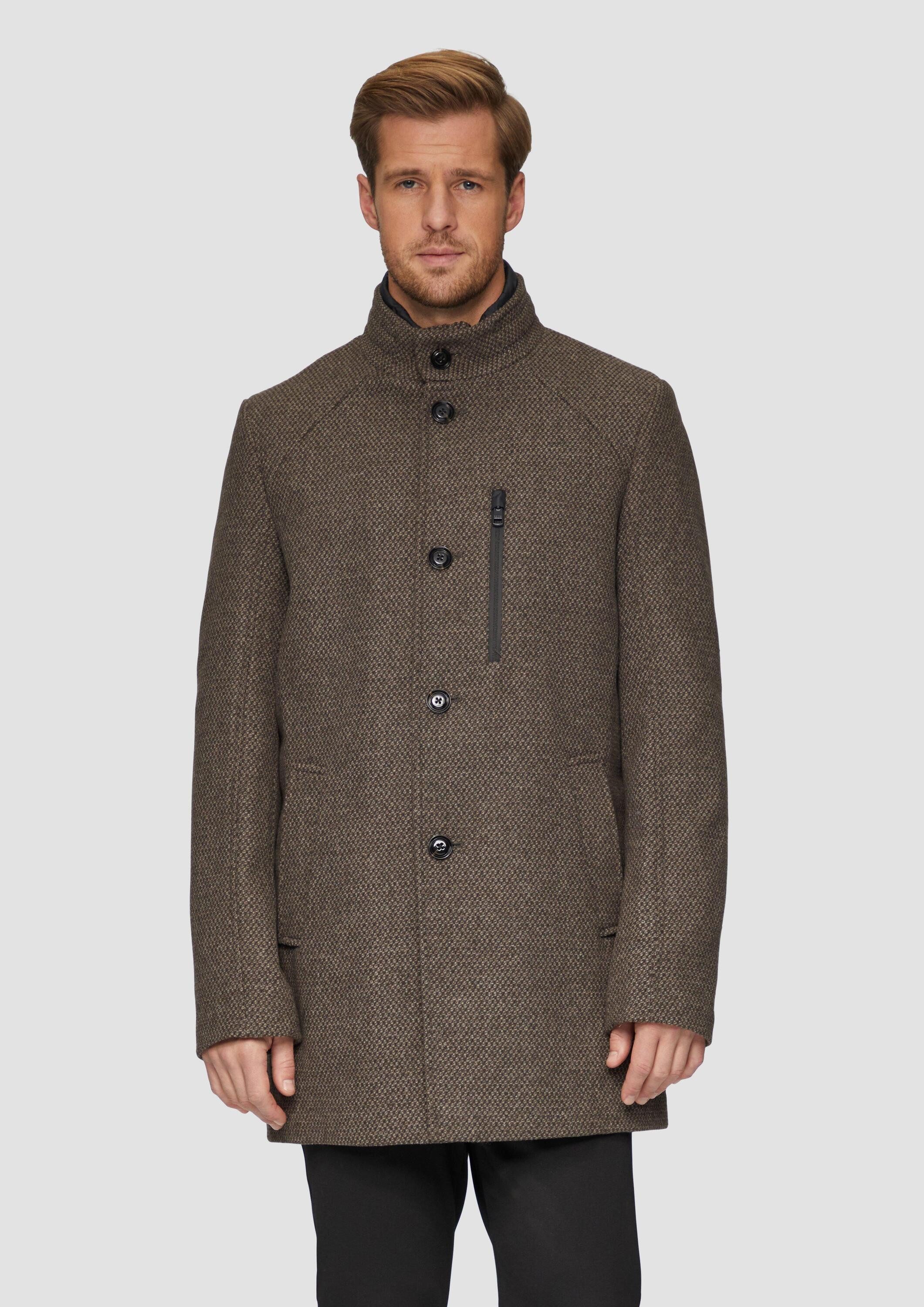 s.Oliver Wintermantel Outdoor-Mantel Wattierter Wollmix-Mantel mit herausne günstig online kaufen