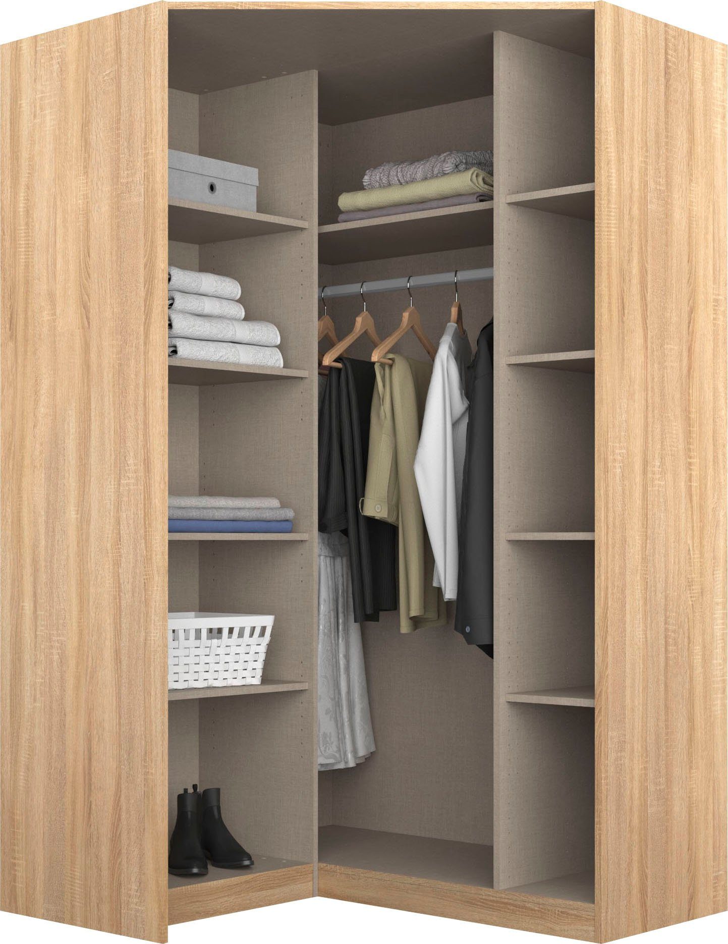 rauch Eckkleiderschrank Bremen mit 8 Einlegeböden