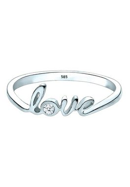 Diamore Diamantring Love-Schriftzug Diamant (0.03 ct) 585 Weißgold, Love-Schriftzug