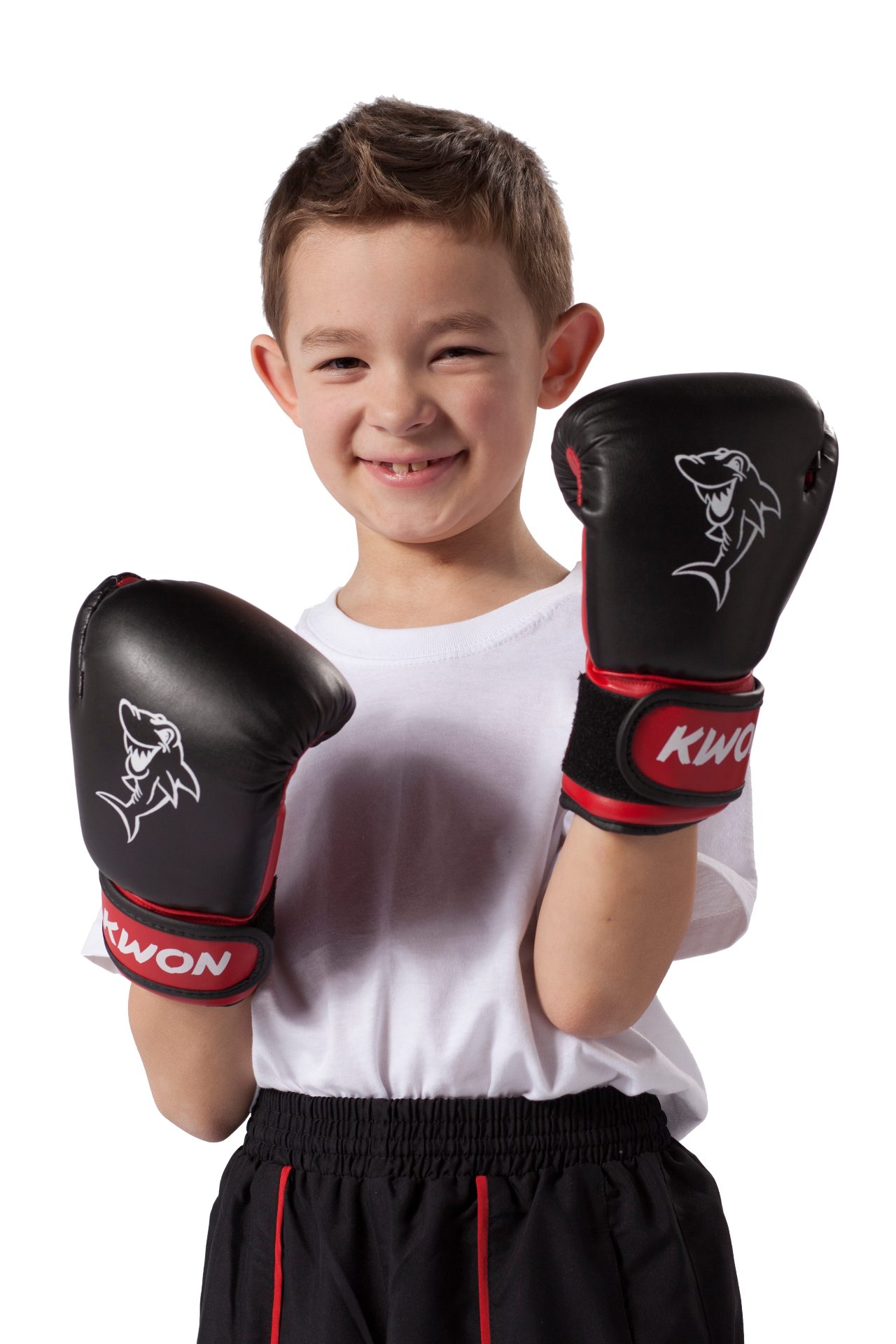 KWON Boxhandschuhe Shark Kinder Junior Box-Handschuhe 4 Unzen Boxen Kickboxen (Kinder, 1 Paar), 4 Unzen, 4 - 7 Jahre, 4250819513291