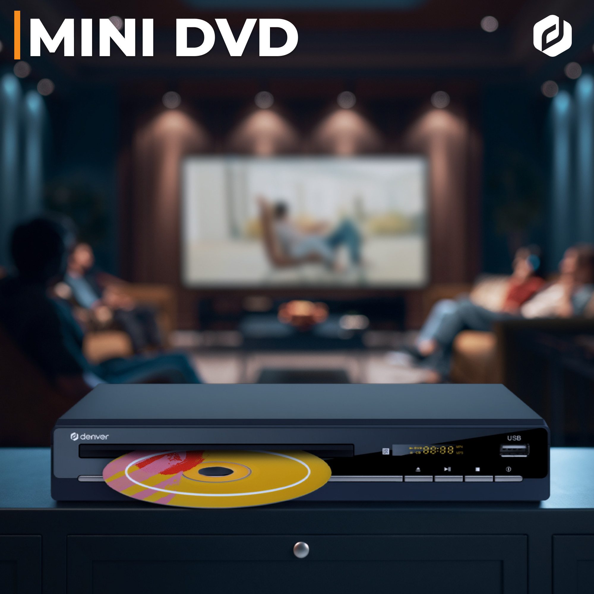 Denver DVH-7787 DVD-Player (Full HD, mit Stereo-Dolby-Digital-Surround-Sound-Decoder; PAL/NTSC kompatibel, mit Stereo-Dolby-Digital-Surround-Sound-Decoder; PAL/NTSC kompatibel)