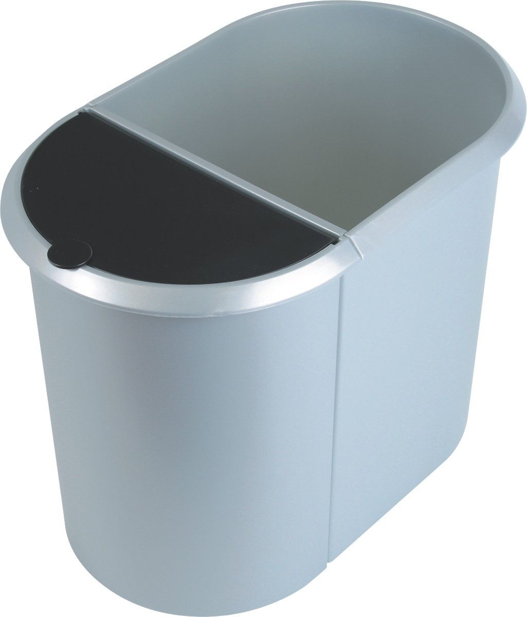 HELIT Papierkorb Duo-System-Papierkorb 29l silber/schwarz