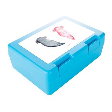 Mr. & Mrs. Panda Butterdose Axolotl Freundin, Brotbox, Lunch box, Brotzeitbox, Butterbrotdose, Premium Kunststoff, (1-tlg), Luftlöcher