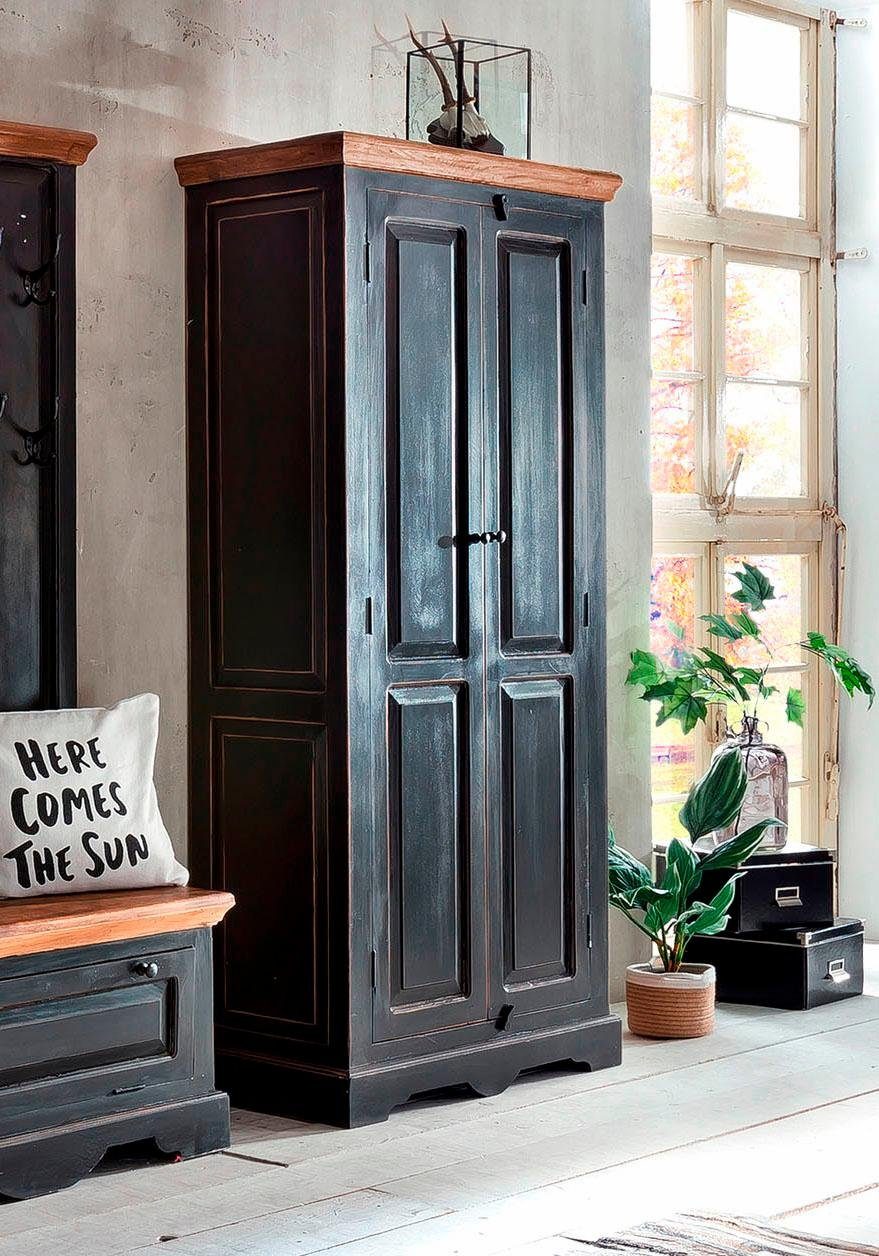 SIT Drehtürenschrank CORSICA Vintage Kleiderschrank mit Kleiderstange & Einlegeböden Flexible Inneneinteilung mit herausnehmbaren Böden