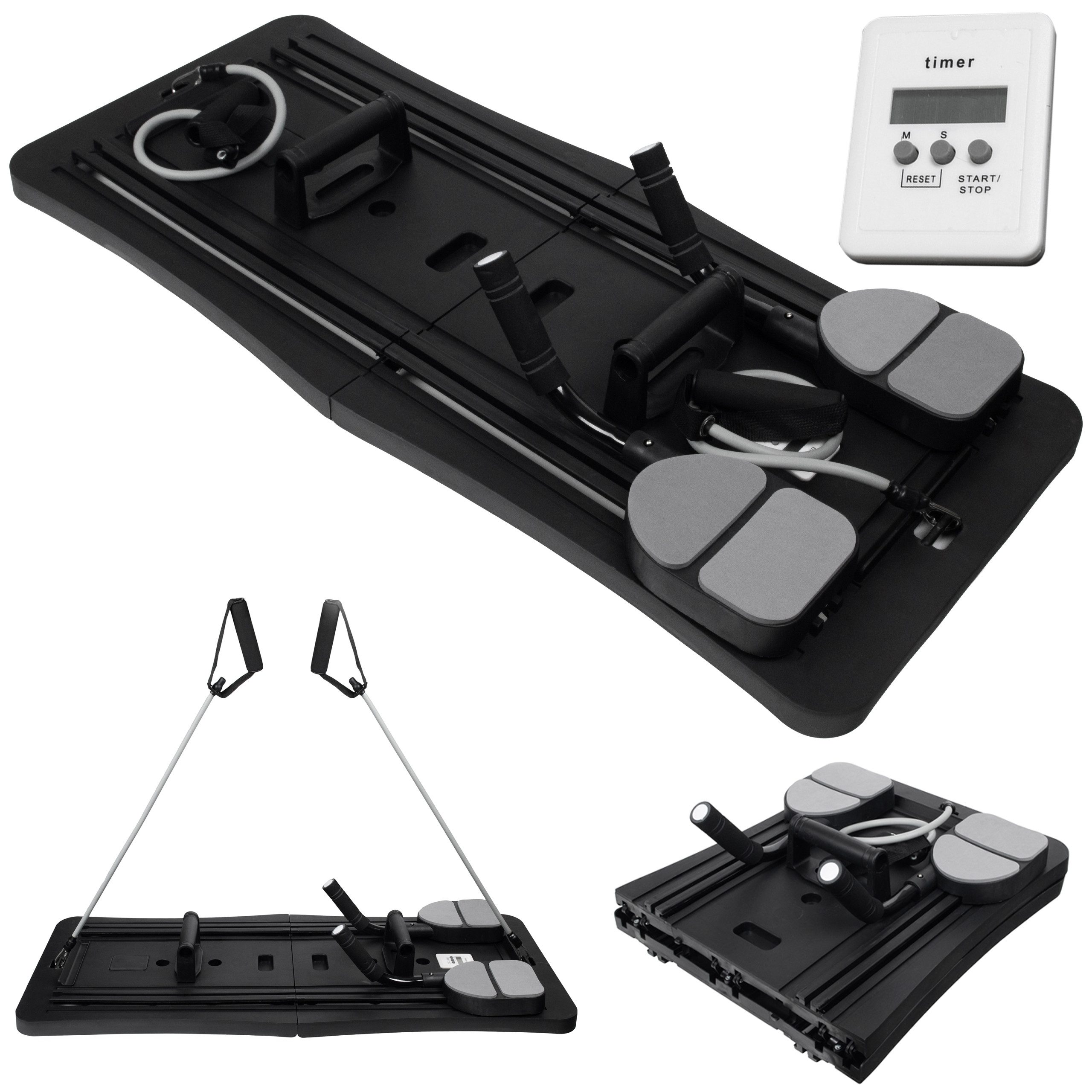 COIL Pilates-Reformer Pilates-Board, Yoga-Board, multifunktionales Trainingsgerät, (Set), 6in1, Timer, maxi. Belastung bis zu 100 kg, Faltbar