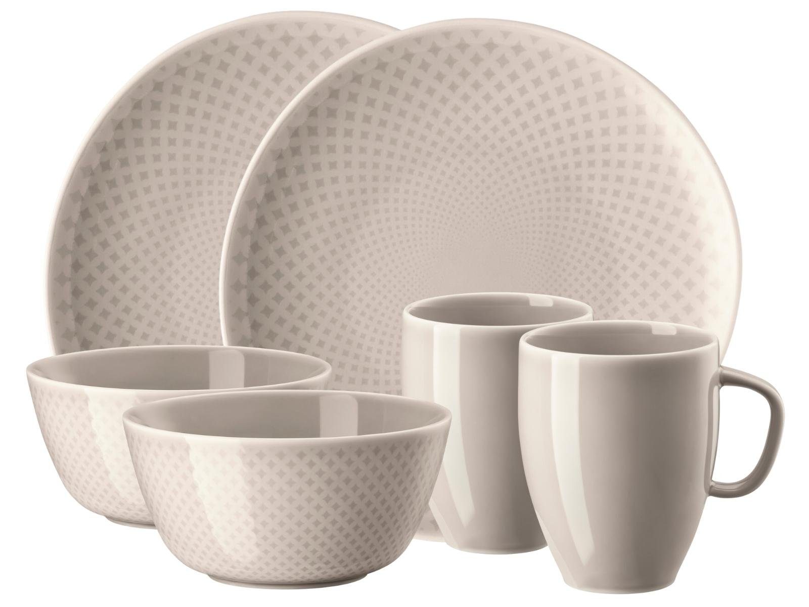 Rosenthal Tafelservice Junto Soft Shell Frühstücksset 6tlg, Porzellan