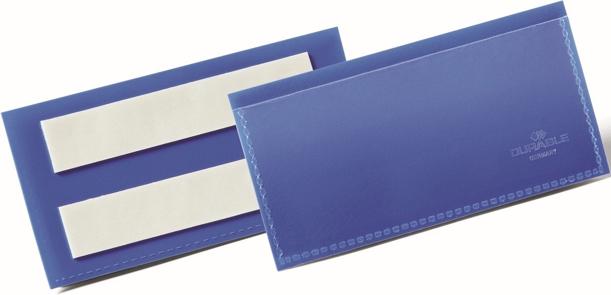 Fächermappe Etikettentaschen selbstklebend 100x38mm blau VE=50 Stück