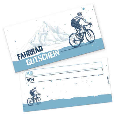 itenga Grußkarten itenga Geschenkgutschein Fahrrad Motiv gezeichnet - Gutschein zum Ausf