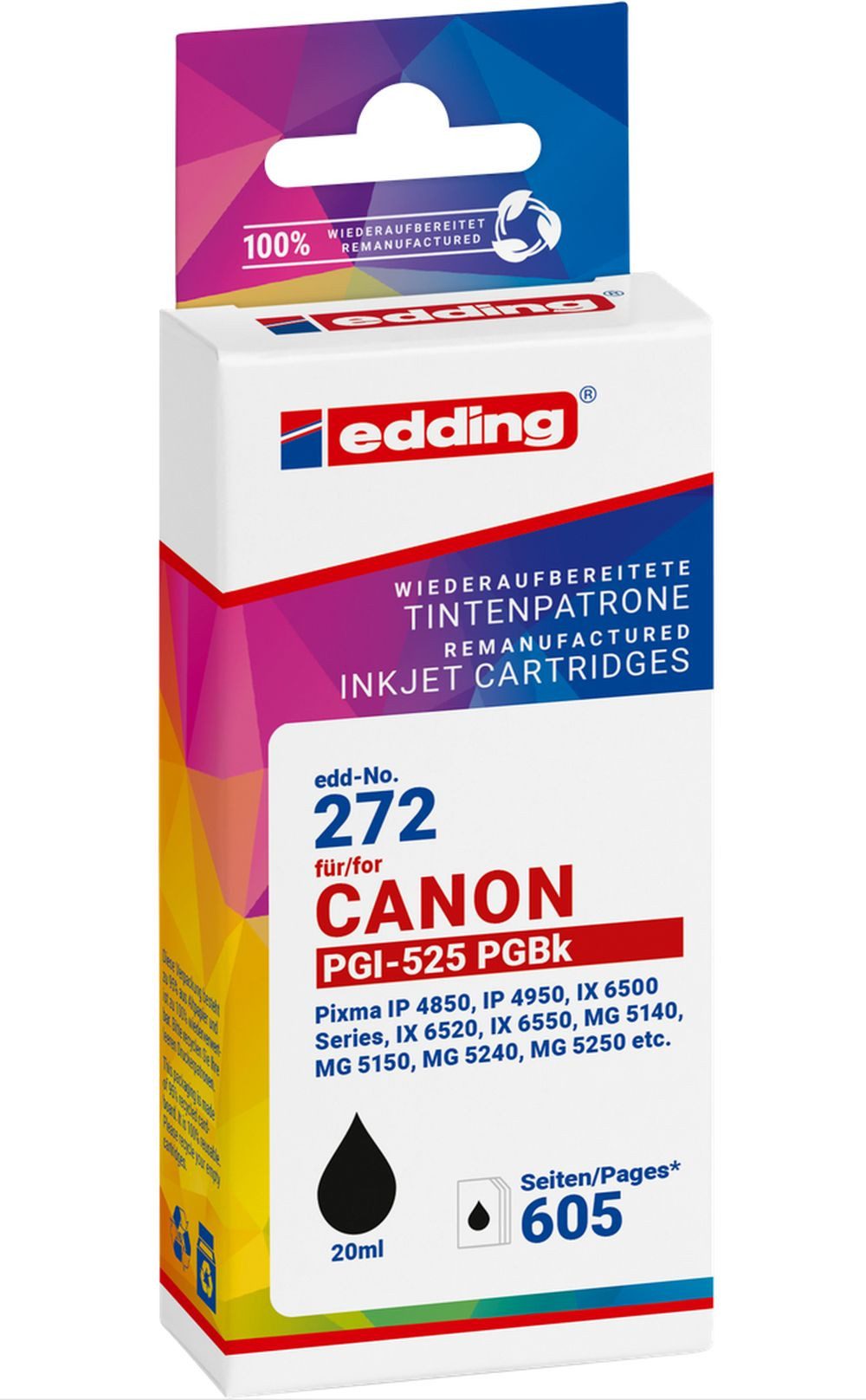 Tintenpatrone ersetzt Canon PGI-525 black (Text). Nachfülltinte