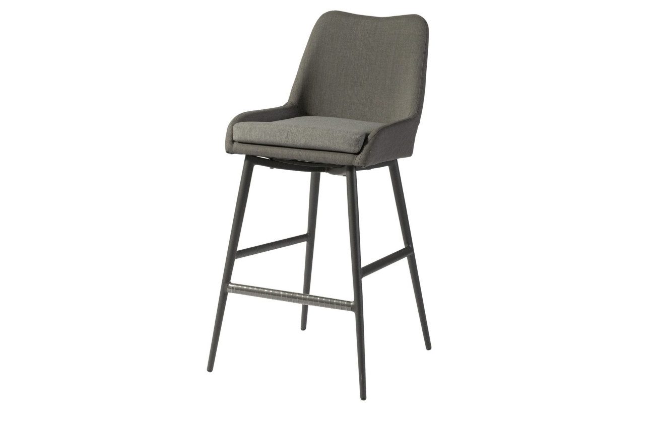 Barhocker Domino aus Aluminium, Grau