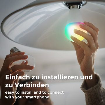 B.K.Licht LED-Leuchtmittel, E27, 4 St., Farbwechsler, Smart Home LED-Lampe, RGB, WiFi, App-Steuerung, dimmbar