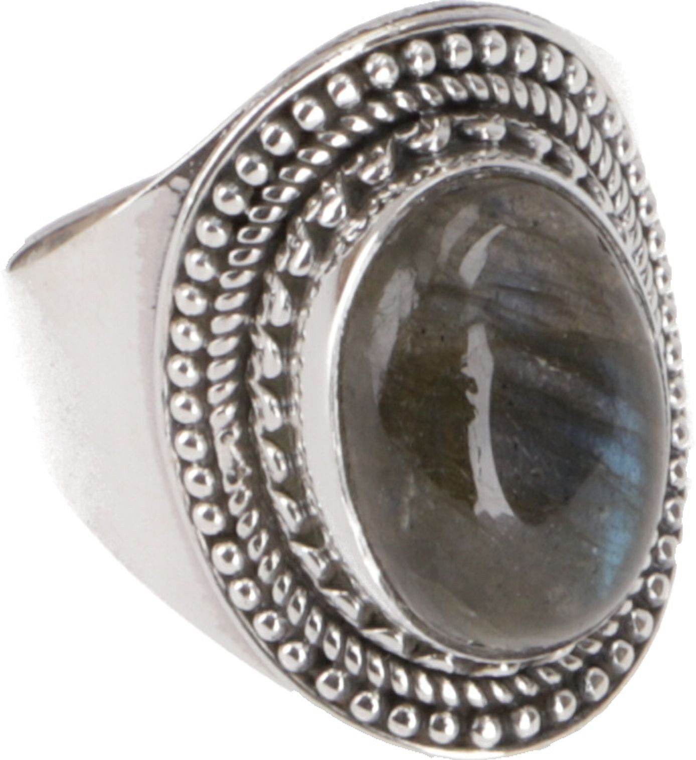 Silberring Boho Silberring, großer floraler Silberring -..