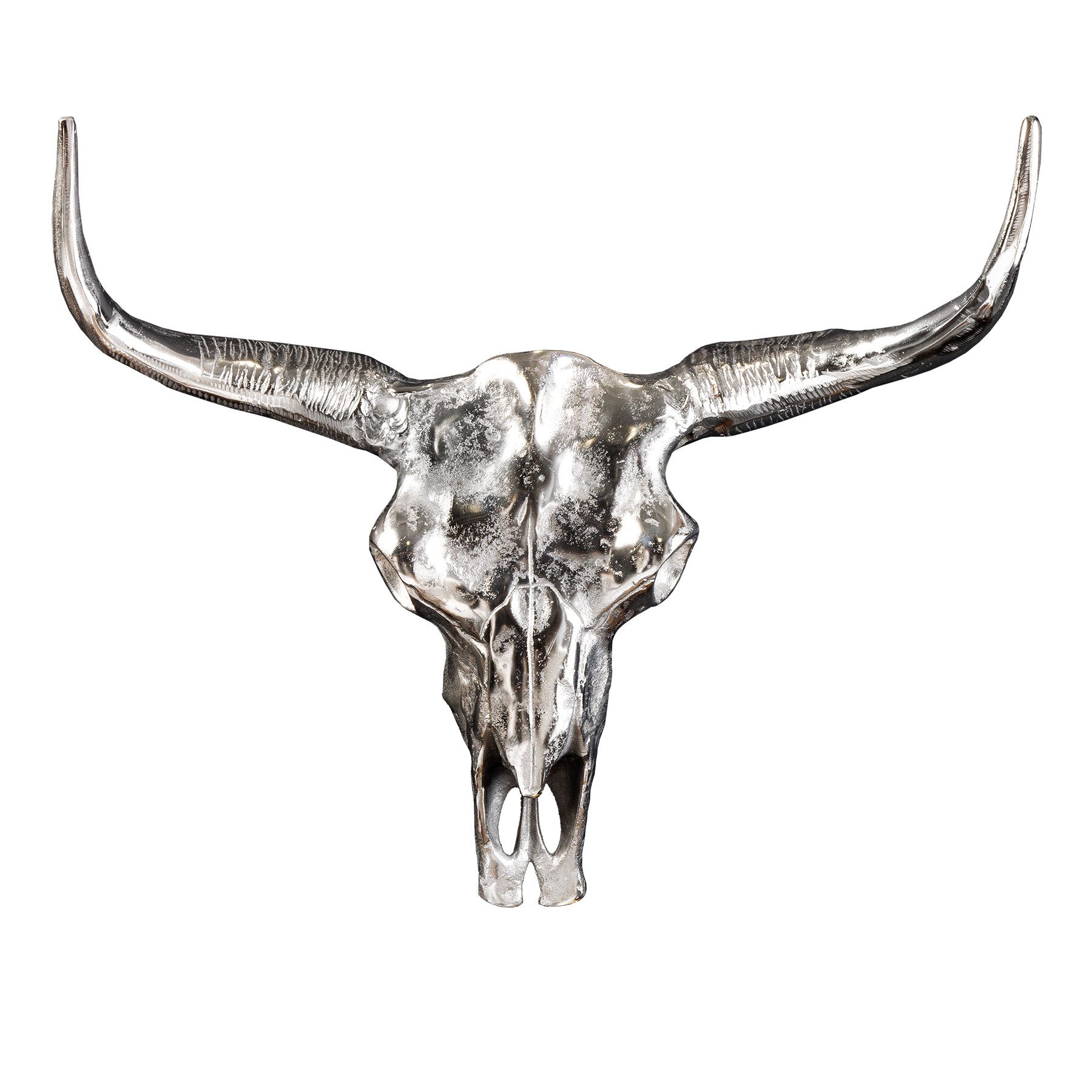 riess-ambiente Wanddekoobjekt MATADOR 70cm silber, Stierkopf · Skulptur · M günstig online kaufen