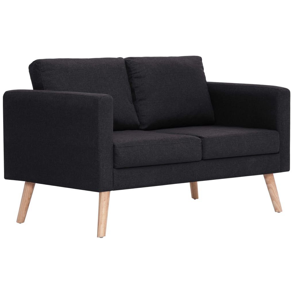 vidaXL Stoff 2-Sitzer-Sofa Sofa Couch Schwarz