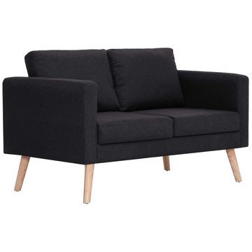 vidaXL Sofa 2-Sitzer-Sofa Stoff Schwarz Couch