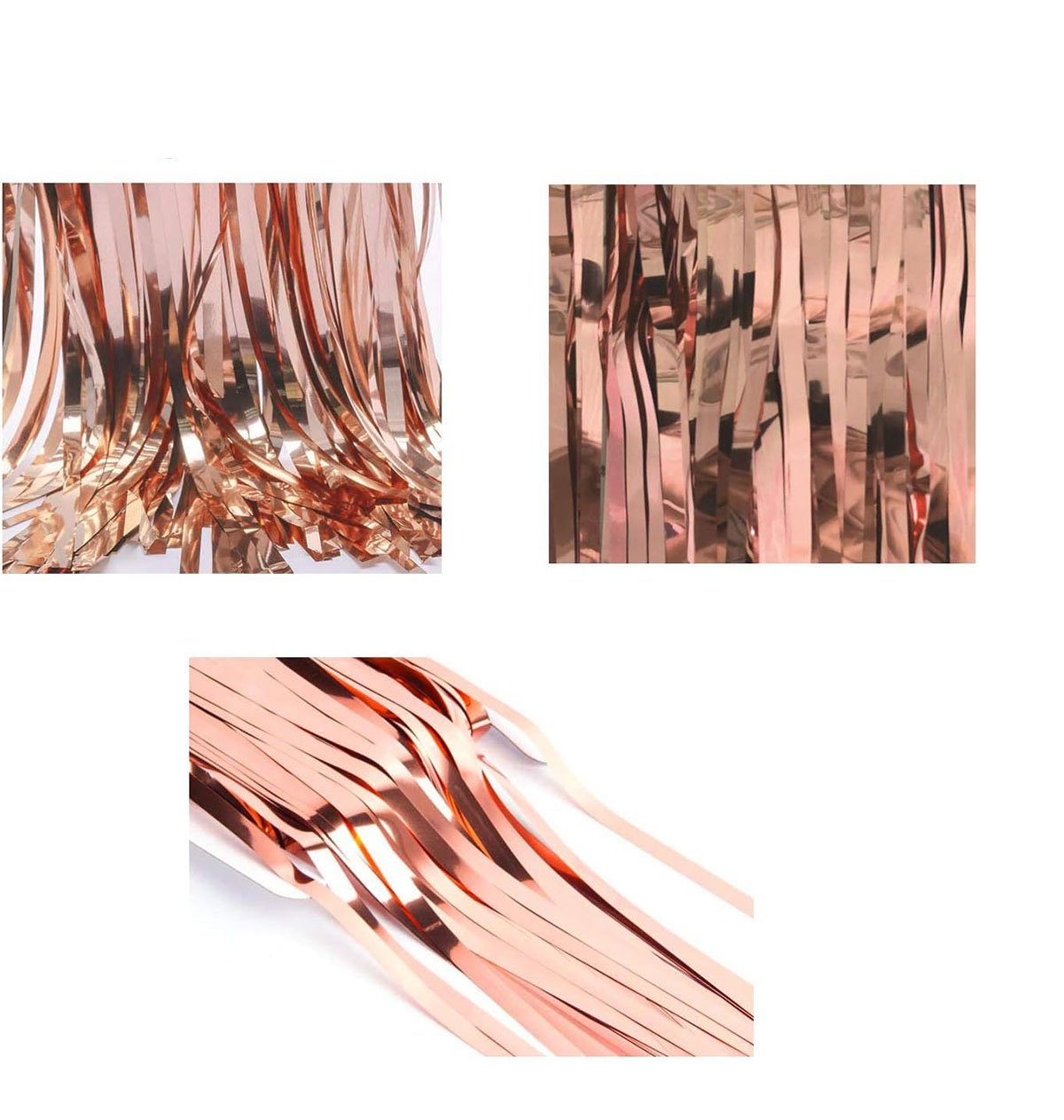 Metallic Regen Hintergrund Tinsel Glitzervorhänge 10stk CTGtree Fringe Luftschlange Vorhange Rosegoldener
