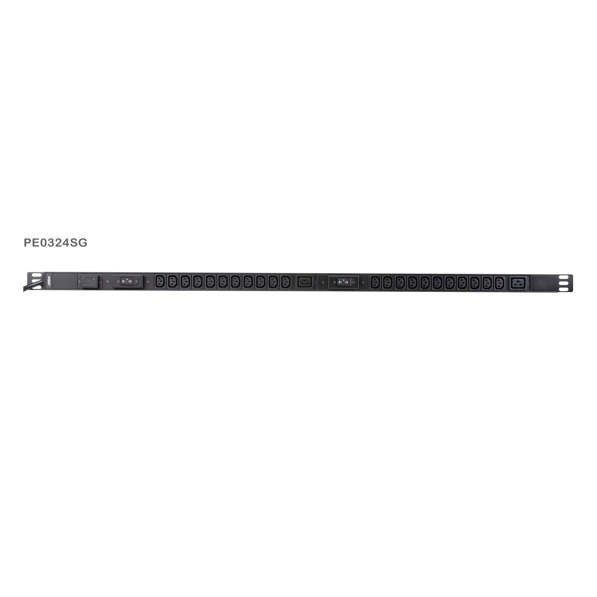 Aten ATEN PE0324SG Stromverteilung 22-Port C13 + 2x C19 Basic PDU mit Übers Netzwerk-Patch-Panel