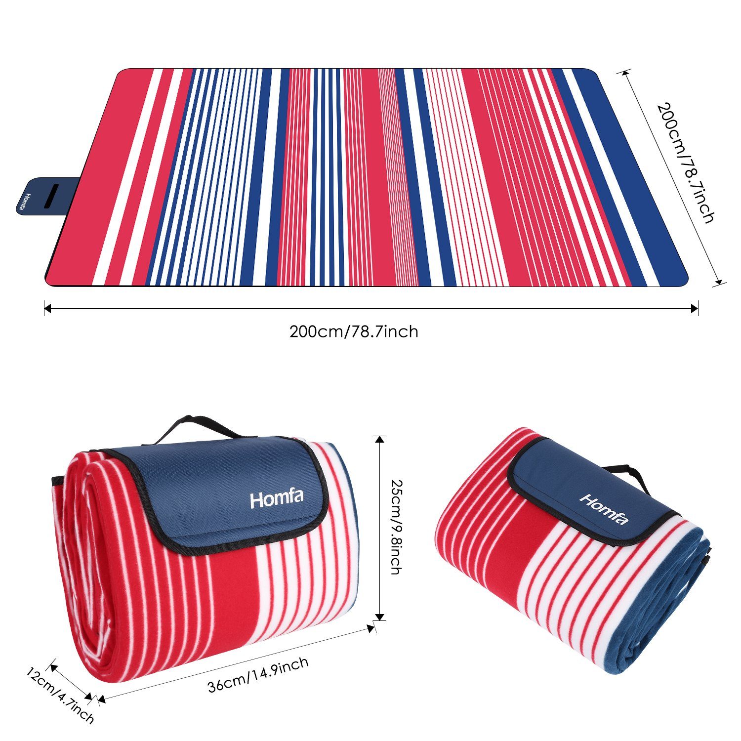 Picknickdecke, Homfa, Picknickdecke aus Fleece Wasserdicht groß mit  Tragegriff online kaufen | OTTO