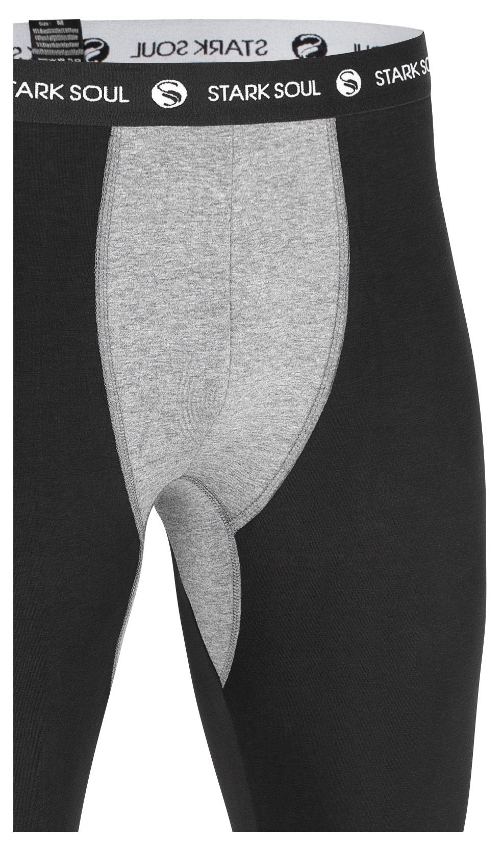 Stark Unterhose Unterhose John Long weichem Soul® Web-Gummibund mit Logo Lange Lange - Schwarz Webbund