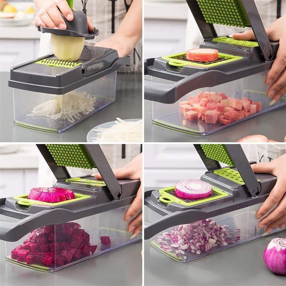 Faizee Möbel Gemüseschneider Gemüseschneider Mandoline Gemüsehobel 13 in 1 Multifunktion Schneider
