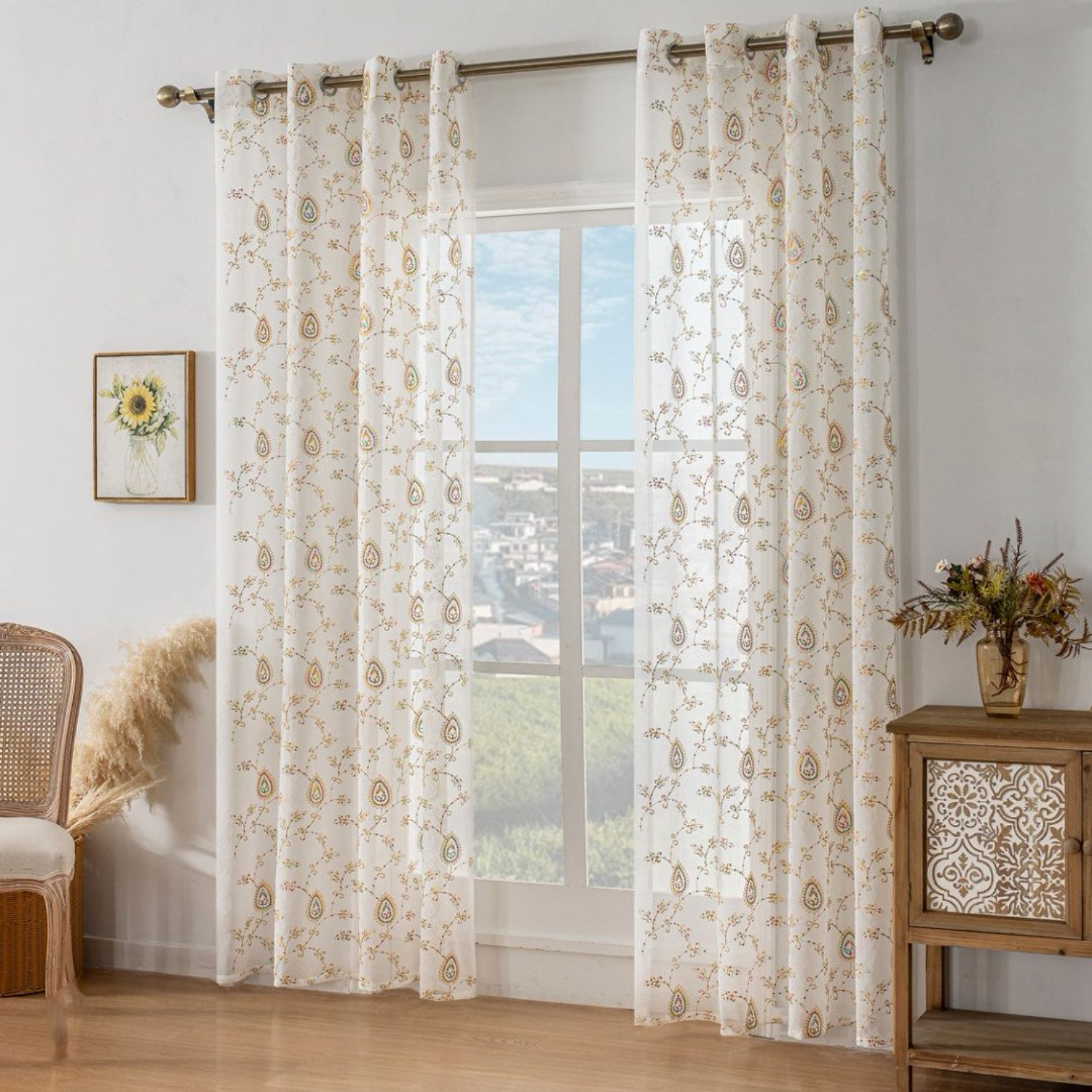 BYSURE Gardine, Ösen (2 St), Bestickte günstig online kaufen